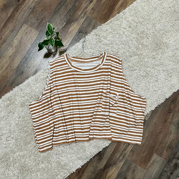 Offline by Aerie Striped Boxy Oversized Raw Hem Layering Muscle Tank NWOT - Picture 1 of 5